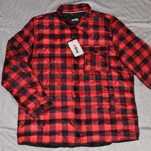 NEW Men's GH BASS Checkered Black/Red Jacket, Size Large PERFECT FOR WINTER DAYS
